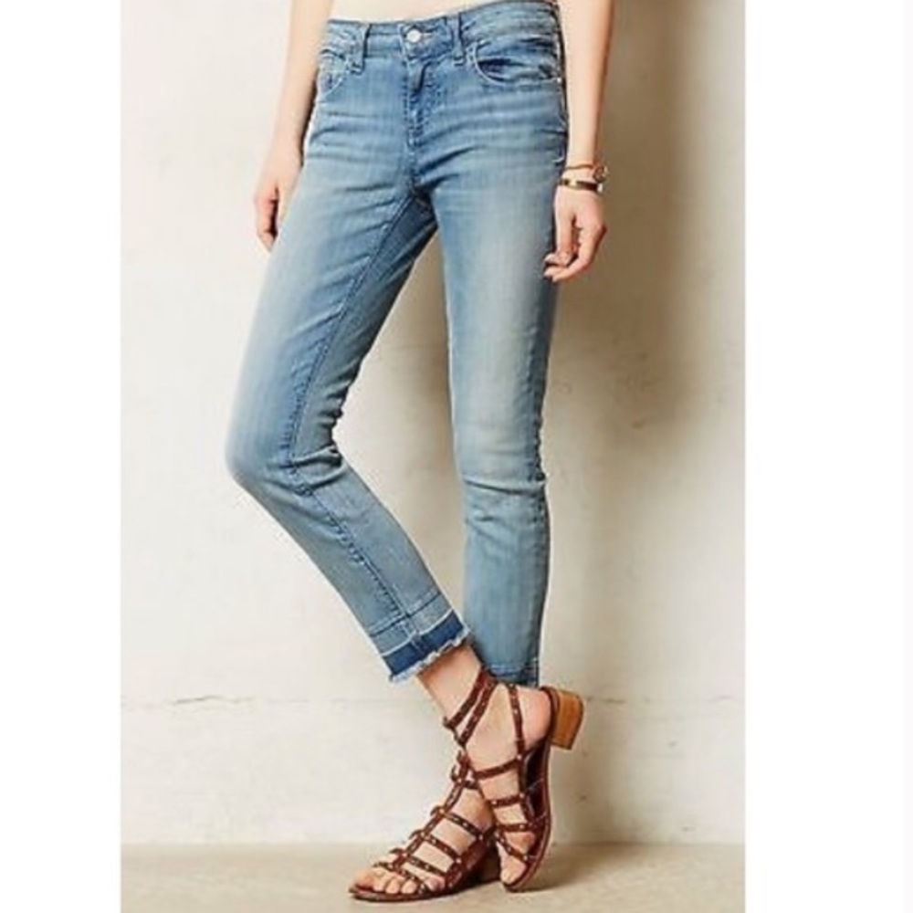 Anthro Pilcro Stet Raw Hem Jeans Blue 27